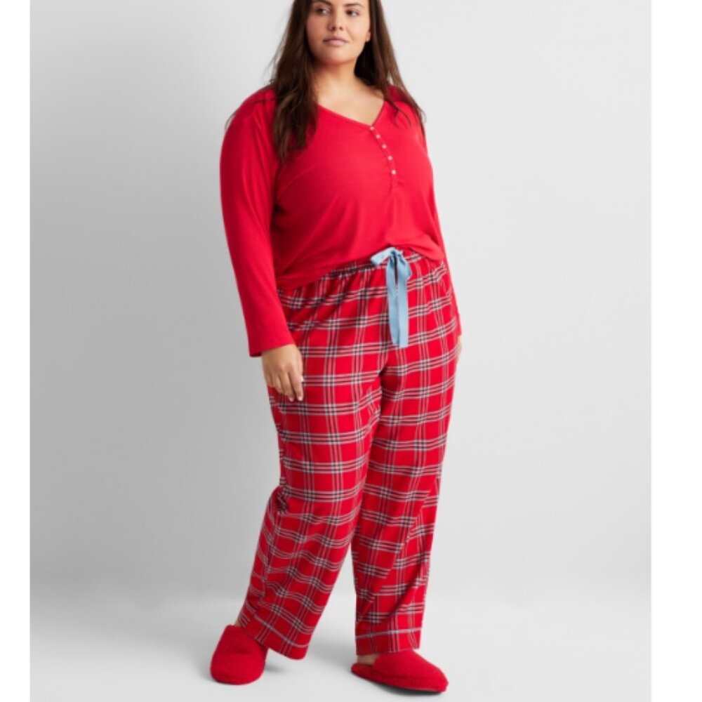 State of Day Women's Plus Size Plaid Flannel Pajama Pants Size 3X 22253